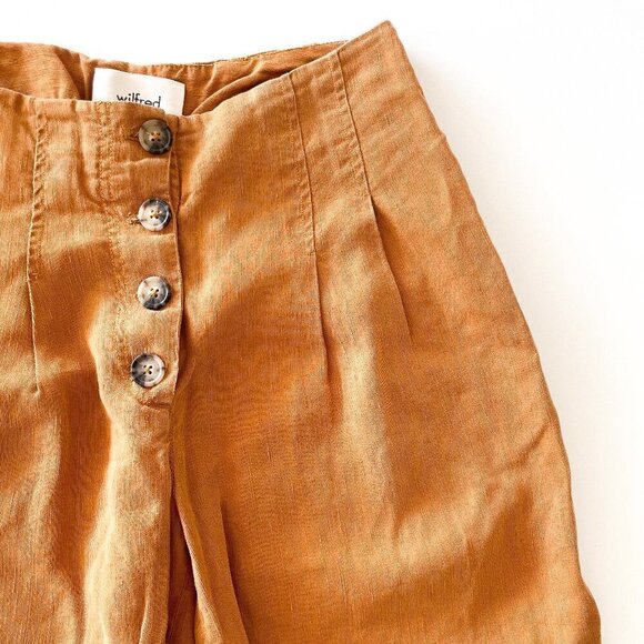 Wilfred High Rise Linen-blend Wide Leg Cropped Pant - Picture 3 of 12